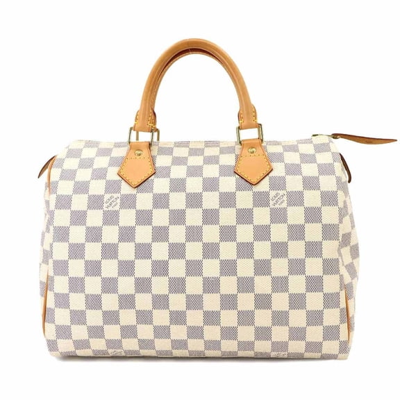 Pre-Owned Louis Vuitton Damier Azur Speedy 30 Handbag N41533 Gold Hardware