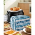 thumbnail image 4 of Blue Coastal Beach Toaster Cover 4 Slice, Large Kitchen Appliance Covers, Nautical Starfish Coral Vintage Wooden Toaster Oven Cover with Loop, Bread Machine Cover Polyester Dust Cover Protection, 4 of 4