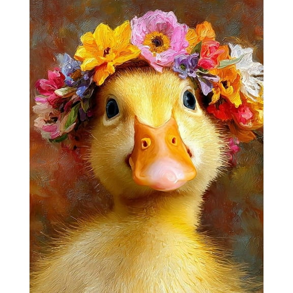 Paint by Numbers for Adults Kids Beginner Flower Crown Duckling 1 DIY Acrylic Painting by Numbers Kits with Brushes Acrylic Pigment Home Decoration Gifts 16 x 20 inch