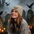 thumbnail image 7 of GUACER Halloween Cute Beanies for Women Warm Casual Soft Embroidered Knit Hats, 7 of 7