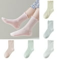 thumbnail image 3 of FAIWAD Toddler Girl Ruffle Socks Stretchy Cotton Ankle Socks Kids Soft Cute Athletic Daily Mid-Calf Socks, 3 of 3