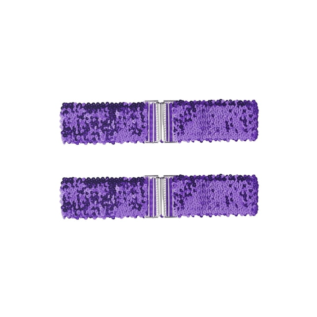 Cinturones anchos elásticos para damas INSPIRE CHIC con hebillas entrelazadas y decoración de lentejuelas brillantes para vestidos en púrpura claro