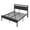 Black, variant on Papajet 42.5"H Full Size Bed Frame with Storage Headboard & Charging Station, Industrial Metal Platform Bed with Large Under-Bed Storage, Black