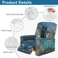 thumbnail image 5 of HELLHERO Cat Flower Print Recliner Chair Covers Lazyboy Cover for Recliner Chair with Foot Rest Single-Seater Couch Cover for Reclining Sofa, Blue, 5 of 8