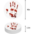 thumbnail image 1 of FMSHPON Halloween Horro Hand Print Set of 4 Round Coaster for Drinks, Absorbent Ceramic Stone Coasters Cup Mat with Cork Base for Home Kitchen Room Coffee Table Bar Decor, 1 of 6