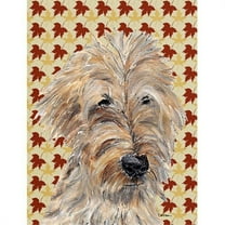 Goldendoodle Fall Leaves Flag Garden Size