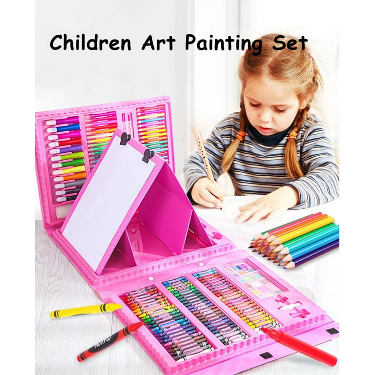 Dinonano Drawing Painting Art Set for Kids - 238 Pieces Paint Makers Coloring Set School Supplies Kit Sketch Pad Easel Oil Pastels Crayons Watercolor