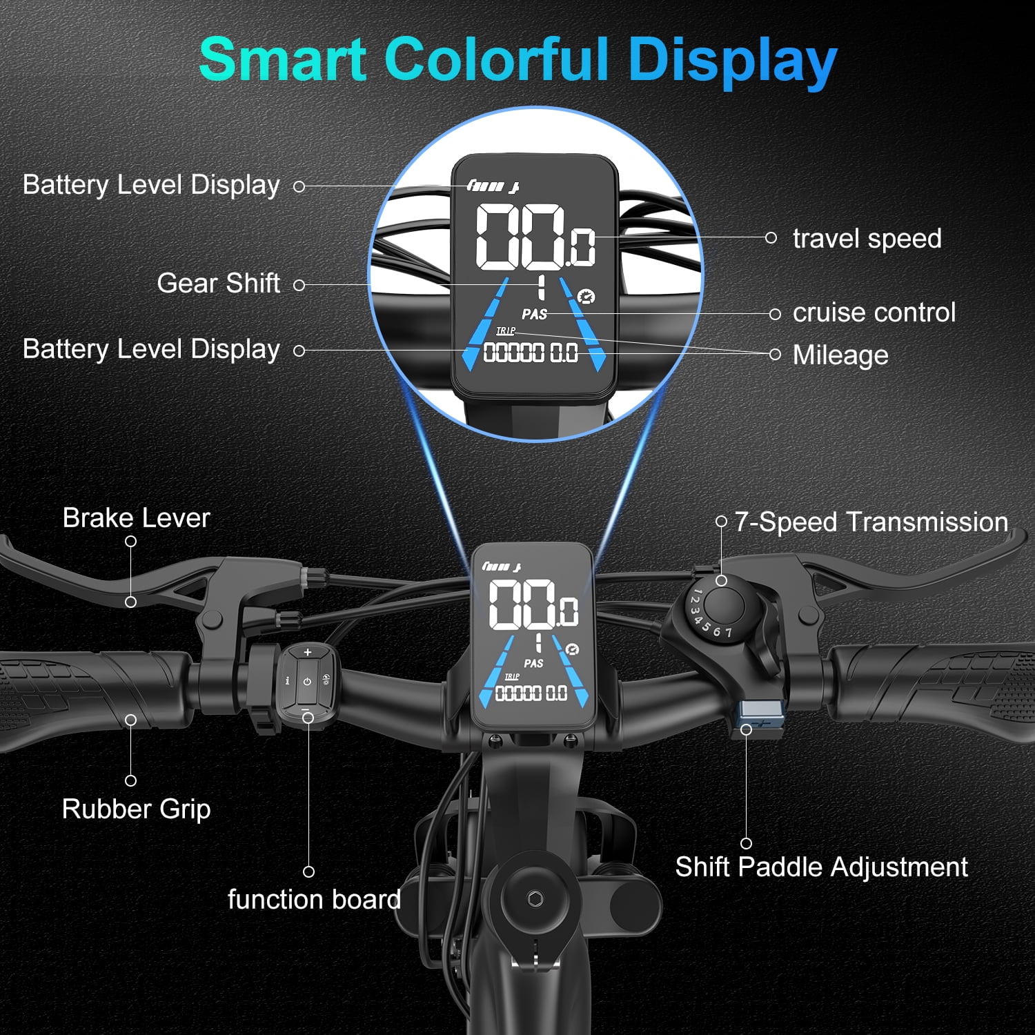 ASKGO F26 Electric Bike for Adults, 26" Mountain E Bike with 7 Speed Gear, Speed 22mph 55Miles Rang, 48V 10.4Ah Removable Battery, UL 2849 Certification