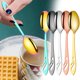 thumbnail image 1 of Cuchara de Postre de Acero Inoxidable, Diseño Elegante y Hueco, Resistente a La Oxidación, Ideal para Helados y Postres, Complemento Moderno para El Comedor, Fácil de Limpiar, Disponible En, 1 of 7