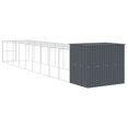 thumbnail image 5 of vidaXL Dog House with Run Anthracite 84.3"x260.2"x71.3" Galvanized Steel, 5 of 8