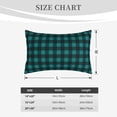 thumbnail image 4 of Naloa Teal On Black Plaid Pillowcase, Throw Pillowcase, Wrinkle-Free, Stain-Resistant with Hidden Zipper for Bedroom Sofa-16"x24", 4 of 6