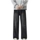 thumbnail image 2 of Pantalones largos de moda para hombre, casuales, de color sólido, con bolsillos y cremallera, cintura elástica, de poliéster., 2 of 4