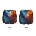 thumbnail image 3 of Hirioo Red And Blue Fire Dragon E for Women's Double Layer Athletic Shorts High-Performance Gym Shorts with Inner Pocket, Elastic Waistband-Large, 3 of 7