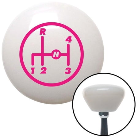 American Shifter Pink 4 Speed Shift Pattern - 4UR-RDL White Retro Shift Knob with M16 x 1.5 Insert Brody