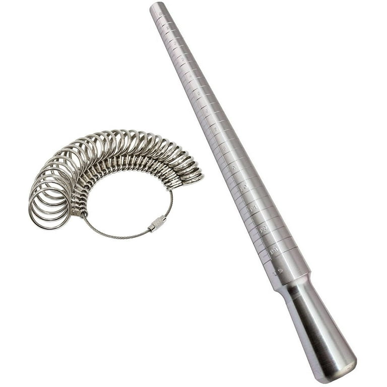 JTS Steel Ring Mandrel Ring Sizing 1-15 & Rawhide Mallet Garland Jewelry Making Tool