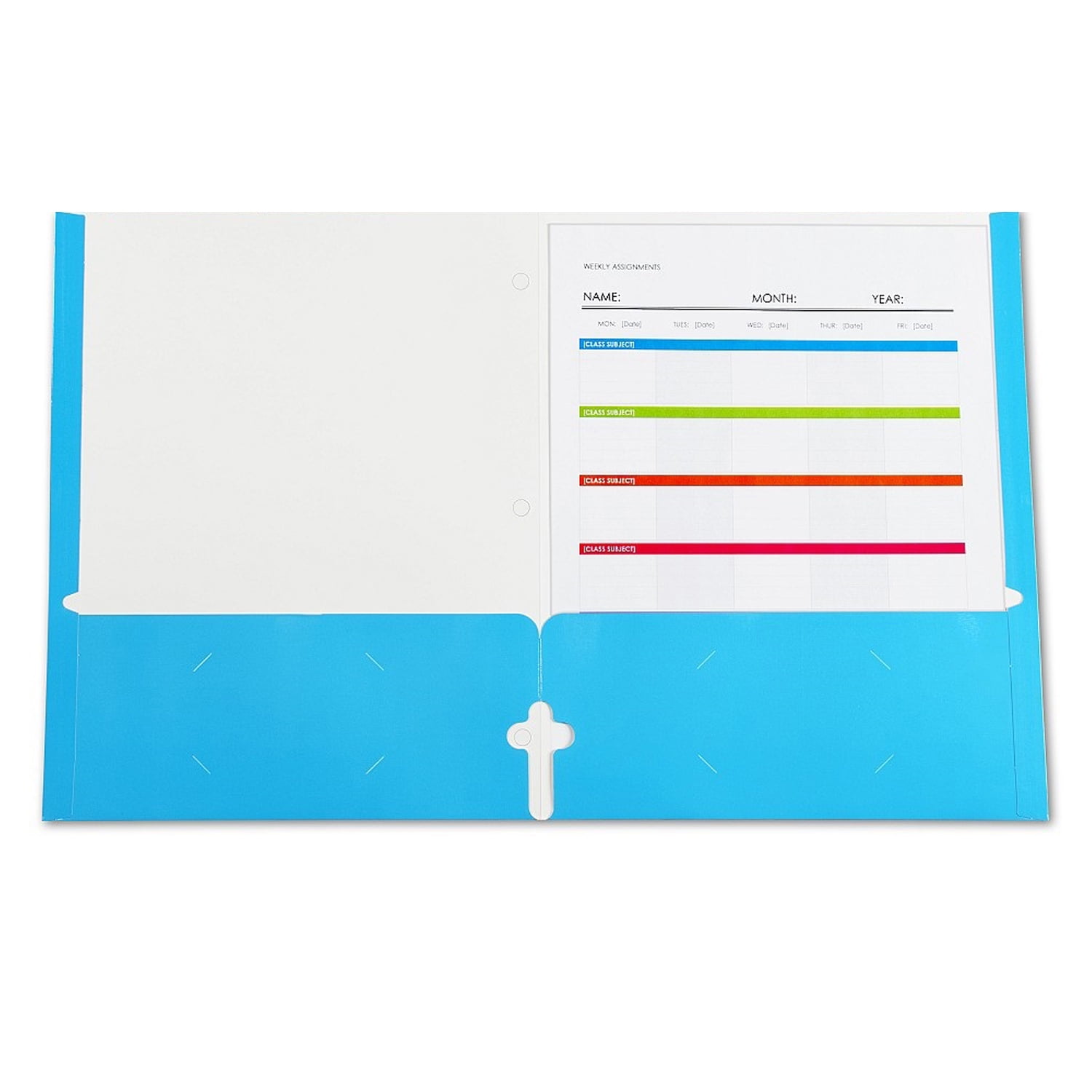 C-Line 2-Pocket Laminated Paper Portfolios with 3-Hole Punch, Blue, Box of 25