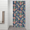 thumbnail image 3 of Small Stall Narrow Shower Curtain 36"W x 72"L – Tropical Bohemian Leaves, Mid-Century Abstract Boho Botanical Bathroom Decor, Vintage Floral Palm Leaf Pattern, Rustic Tribal Folk Style, 3 of 5