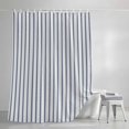 thumbnail image 3 of Shower Curtains for Bathroom, Navy Blue Striped Waterproof Fabric Shower Curtain, Navy Blue White Stripes Farmhouse Decorative Bathroom Curtain for Bathtub, 36"x72", No Hooks Included, 3 of 9