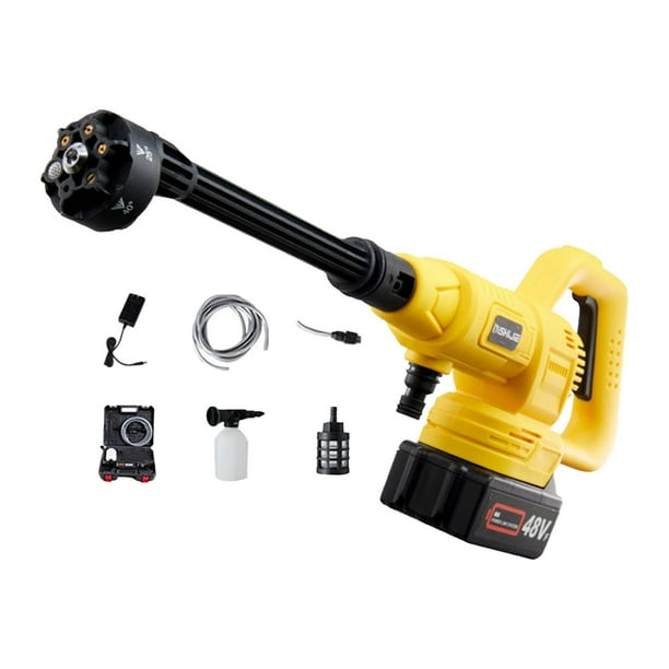 Hidrolavadora portátil para limpieza de automóviles, ideal para limpiar vallas y regar paredes. Amarillo