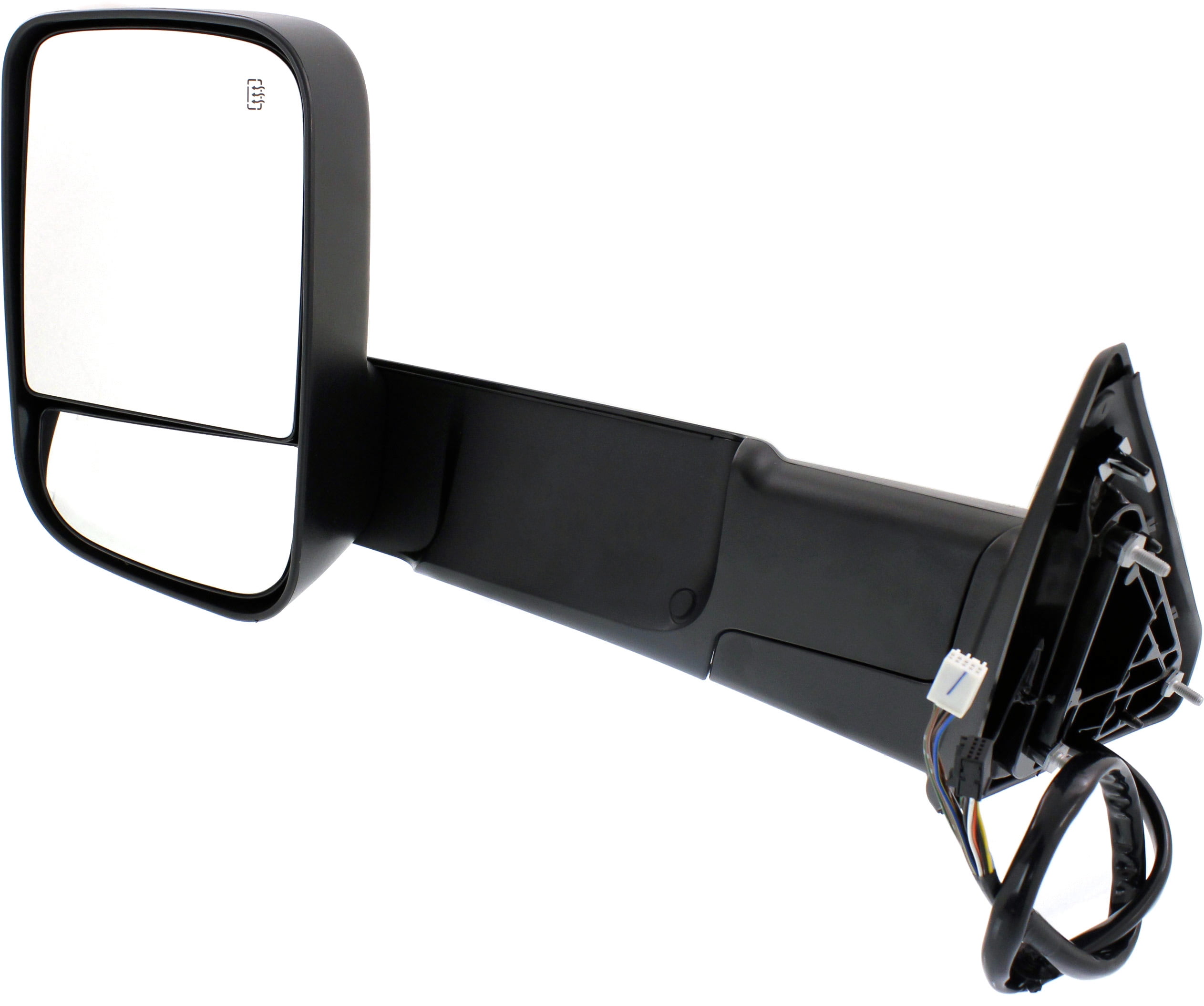 Towing Mirror Compatible With 2015-2018 Ram 2500 3500 Left Driver Side Heated w/ Blind Spot Corner Glass In-housing Signal Light Textured Black Kool-Vue