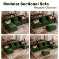 thumbnail image 6 of JULY'S SONG 113" L Shaped Couch Set, Deep Seat Modular Sectional Sofa with Movable Ottoman, Plush Couches and Sofas Detachable Cushions, Chenille Sectionals for Living Room, Green, 6 of 12