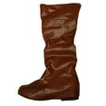 thumbnail image 1 of B91xZ Bottes pour Femmes Largeur Grand Bout Rond Talon Bloc Bottes Hautes d'Hiver, Marron 7, 1 of 5