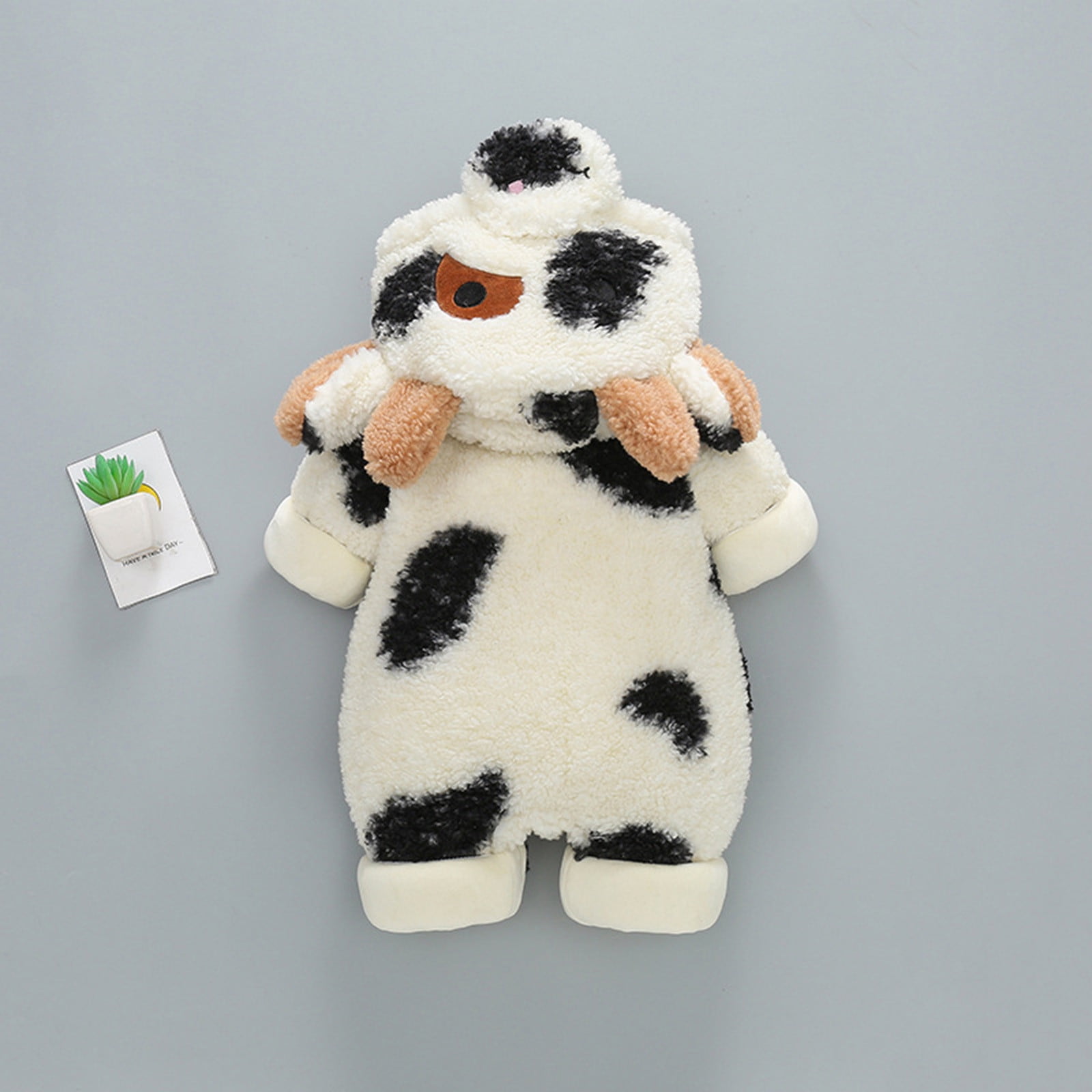 Baby Clothes Boy Girl Thick Snowsuit Winter Warm Coats Cow Prints Hooded Romper Jumpsuit