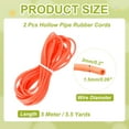 thumbnail image 2 of Uxcell Hollow Pipe Rubber Cord, Hollow Tube Silicone Tubing Spool for DIY Jewelry Making Knitting Beading Craft Orange-red, 2 of 7