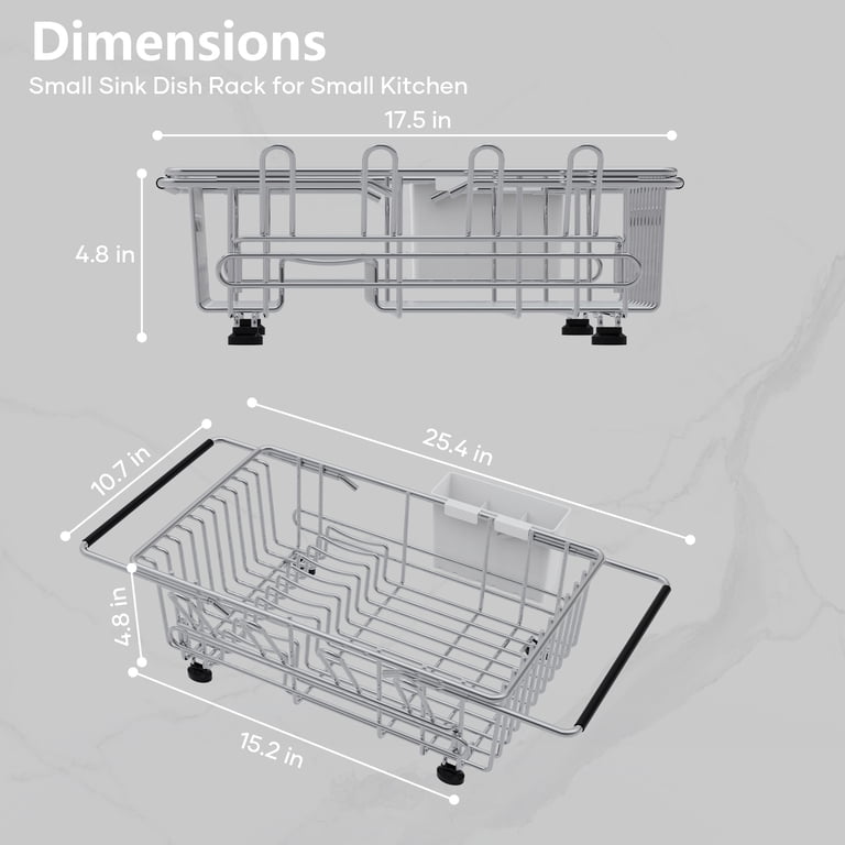 Consiwa Expandable Over The Sink Dish Rack, Silver photo 2