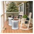 thumbnail image 4 of Farmhouse Accent Side Table, Rustic Storage Ottoman Seat Stool, Galvanized Antique Metal End Table Box Bin with Round Wood Lid, Coffee or Cocktail Table, Nesting Pieces Two (White Distressed), 4 of 6