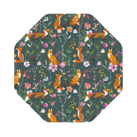 

Ocsxa Wolf Fox In Flower Forest Coasters for Drinks Leather Coasters Set of 4 for Coffee Table for Housewarming Kitchen Bar Decor One Size