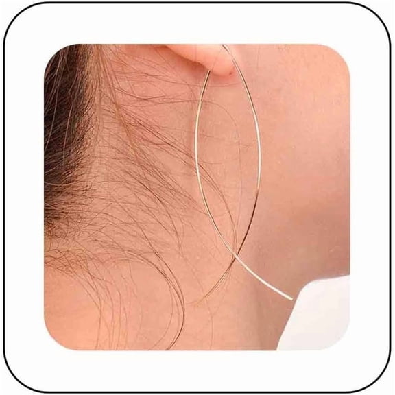 Minimalist Arc Fish Dangle Earrings Fish Wire Curved Threader Earrings Gold Wishbone Earrings Thin Arc Hoop Earrings Thin Wire Threader Earrings Jewelry for Women