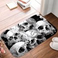thumbnail image 5 of 1pc Skulls with Smoke Absorbent Non-Slip Bathroom Thickened Flannel Rug Decor,Soft,Quick Drying,Suitable For Indoor/outdoor Use,Bathrooms,Bedrooms,Kitchens,Terrace,Laundry Rooms,16"x24", 5 of 9