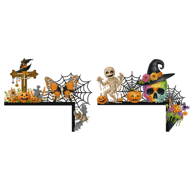 Muestra La Esquina Puerta Pintura Del Diamante Cruz Y Mariposa Halloween para Los Favores Fiesta