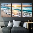 thumbnail image 4 of 3 Pcs Sea Landscape Beach Canvas Painting,Wall Art Print Picture Frameless for Kitchen Home Bathroom Girls Room Wall Decoration, 4 of 7