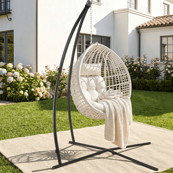 Arlopu Hammock Chair Stand, Heavy Duty Steel X Base Stand for Hanging Chair, Tree Tent, Air Porch, Lounger Swing, Indoor Outdoor Use, 330 lbs