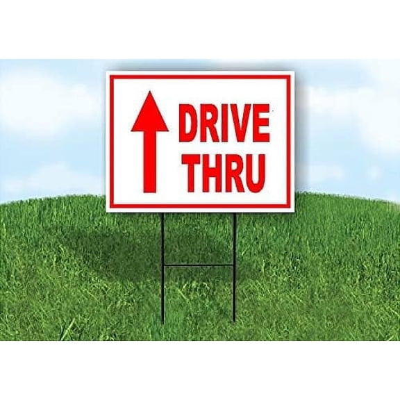 Work House Signs Single Sided Sign Drive Thru for Sale Straight Arrow red Yard Sign Road Sign with Stand