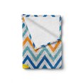 thumbnail image 2 of Marine Soft Flannel Fleece Throw Blanket, Modern Nautical Themed Abstract Graphic of Starfish on Blue and Orange Chevrons, Cozy Plush for Indoor and Outdoor Use, 50" x 60", Multicolor, by Ambesonne, 2 of 6