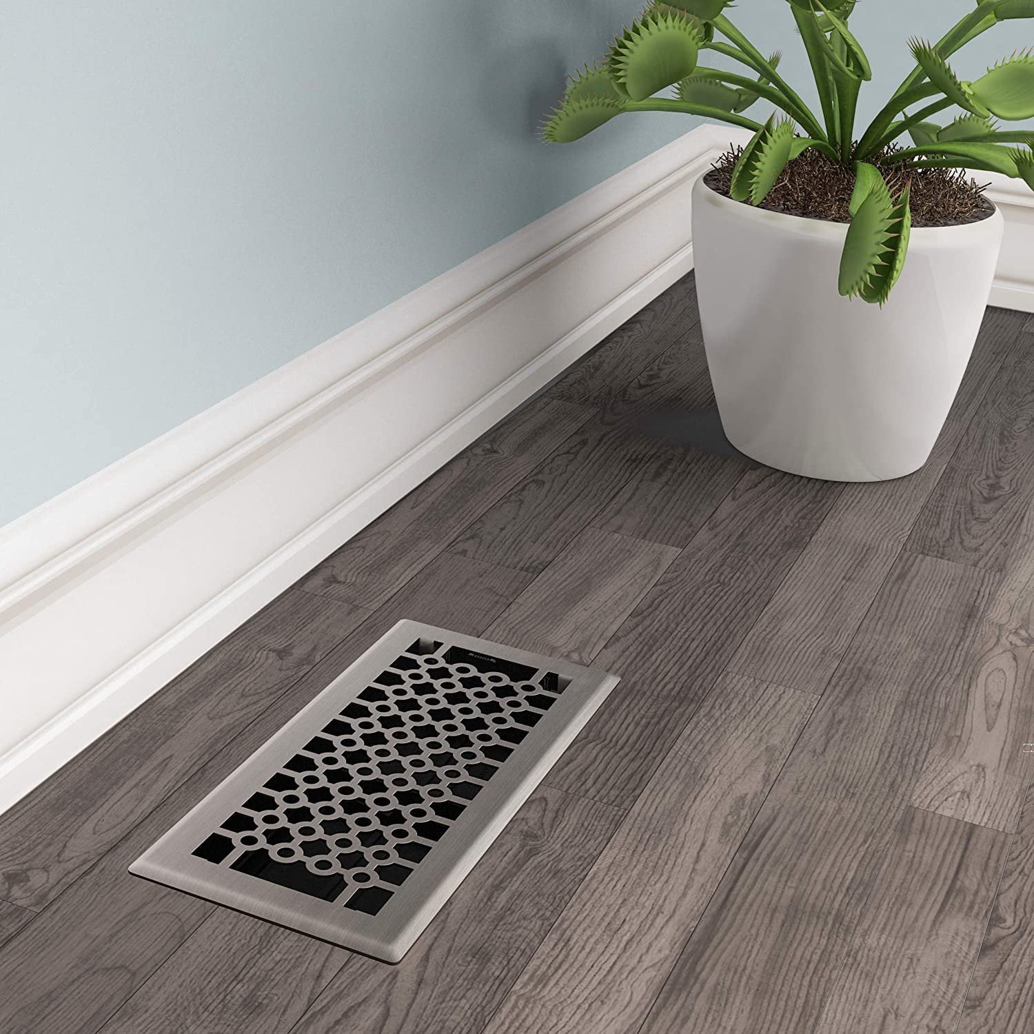 Imperial RG3410 San Francisco Decorative Floor Register, 4 x 10-Inch, Brushed Nickel, 5 Pack