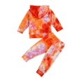 thumbnail image 4 of 2Pcs Infant Toddler Tie-dye Print Long Sleeve Front Pocket Hoodie Drawstring Trousers Set 1-6 Years, 4 of 5