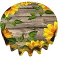thumbnail image 2 of Fall Table Cloth Round 60 Inch Autumn Sunflower Tablecloth for Round Tables On Rustic Wood Grain Tablecloth Waterproof Washable Round Table Cover Protector&nbsp;for Dining Room Kitchen Outdoor Intdoor, 2 of 6