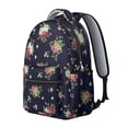 thumbnail image 2 of Pioneer Flower Floral Print Pattern Backpack for School, Cute School Bag with Adjustable Shoulder Straps and Padded Back, 15.3"x11"x7.1", 2 of 5
