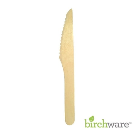 Birchware Compostable Wooden Disposable Knives, 100 Count
