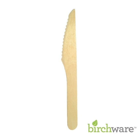Birchware Compostable Wooden Disposable Knives, 100 Count