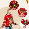 thumbnail image 4 of Joyfy Ugly Christmas Sweater Women, Led Light Up Ugly Sweater, Men Couples Women's Christmas Sweater with Light Bulbs, Reindeer Holiday Sweaters, Cute Funny Xmas Crewneck Knitted Pullovers 2025,XL, 4 of 12