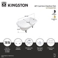 thumbnail image 4 of Aqua Eden VCT7D483117W0 48-Inch Cast Iron Classic Flat-Rim Roll Top Clawfoot Tub (7-Inch Faucet Drillings) in White/Matte Black, 4 of 5
