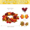 thumbnail image 2 of 4 Pcs Artificial Maple Leaves & Berries Candle Rings, 11" Wide Autumn Wreaths, Fall Candle Holders, Farmhouse Thanksgiving Candle Holder Wreaths, Wedding Centerpiece Table Door, Halloween Decoration, 2 of 6