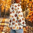 thumbnail image 5 of Xdegoge Womens Fall Pumpkin Print Hooded Sweatshirts Long Sleeve Babydoll Peplum Pullover Ruffle Hem Graphic Tops Casual Thanksgiving Clothes, 5 of 7