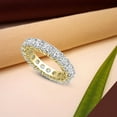 thumbnail image 2 of 6 Carat | EGL Certified Cushion Shape Lab Grown Diamond Eternity Ring For Women | 14K Yellow Gold | GH-SI1 Quality Friendly Diamonds, 2 of 6