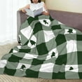 thumbnail image 6 of Honeii Green White Christmas Tree Lumberjack Plaid Print Fleece Blanket - Throw Blanket for Bed, Sofa, Couch, Camping, and Travel , Microplush Ultra Soft Warm Blanket-40"x30", 6 of 7